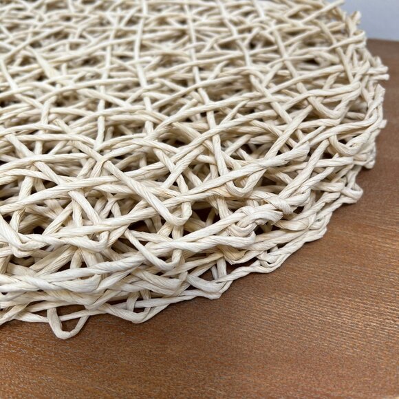 Woven Raffia Grasscloth Chargers - Set of 4 | Coastal | Nautical | Summer House - Picture 5 of 5